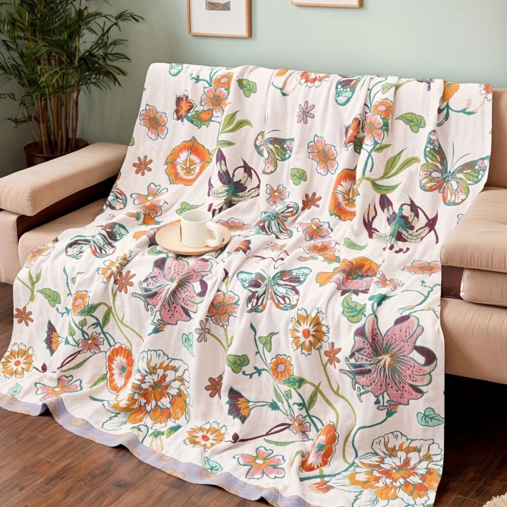 Lisslune | Wildflower Botanical Reverie Cotton Blanket