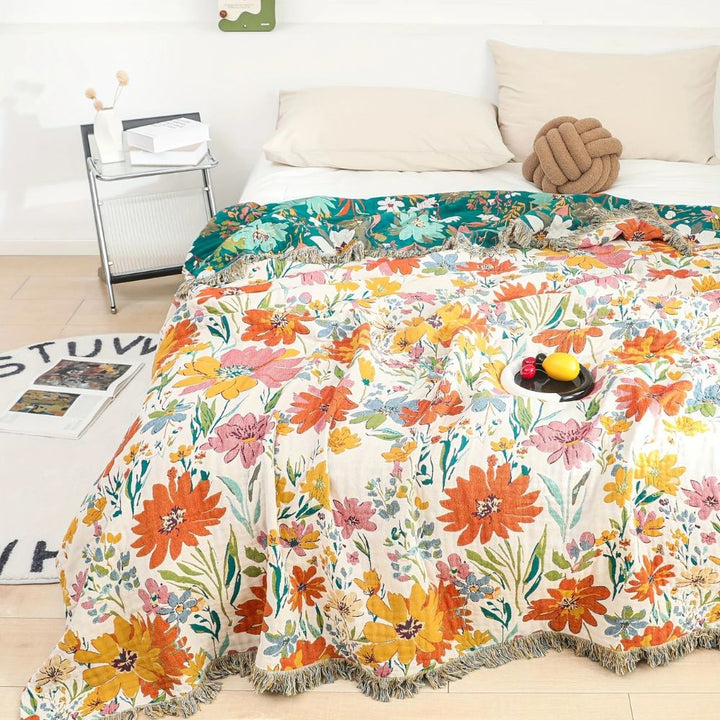 Lisslune | Wildflower Garden Cotton Blanket