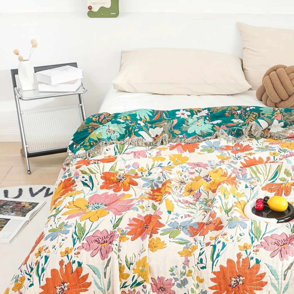 Lisslune | Wildflower Garden Cotton Blanket