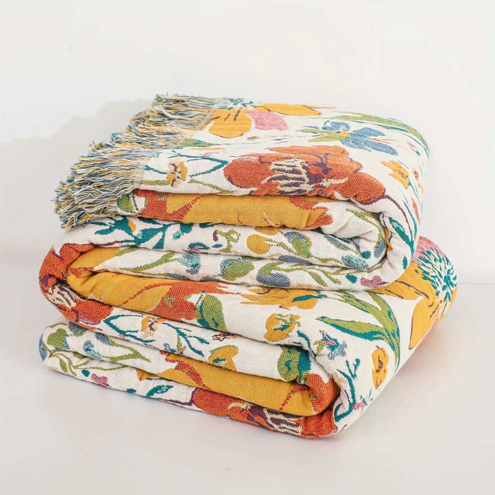 Lisslune | Wildflower Garden Cotton Blanket