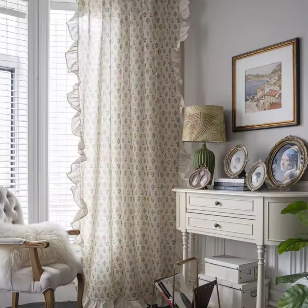 Lisslune | Wildflower Lace Ruffle Curtain