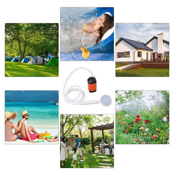 Lisslune | Portable Camping Shower with Pump – USB Rechargeable, 4400mAh Battery, Compact & Easy Setup