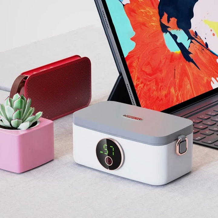 Lisslune | Wireless Heating Lunch Box with Battery & 5 Heating Levels (1000 ml Stainless Steel)