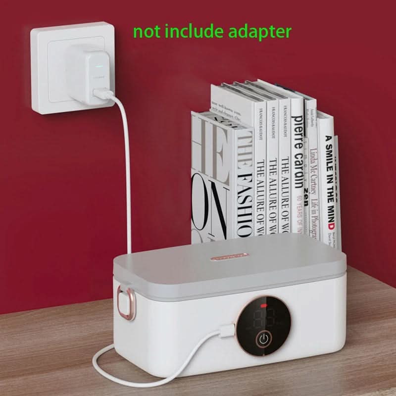 Lisslune | Wireless Heating Lunch Box with Battery & 5 Heating Levels (1000 ml Stainless Steel)