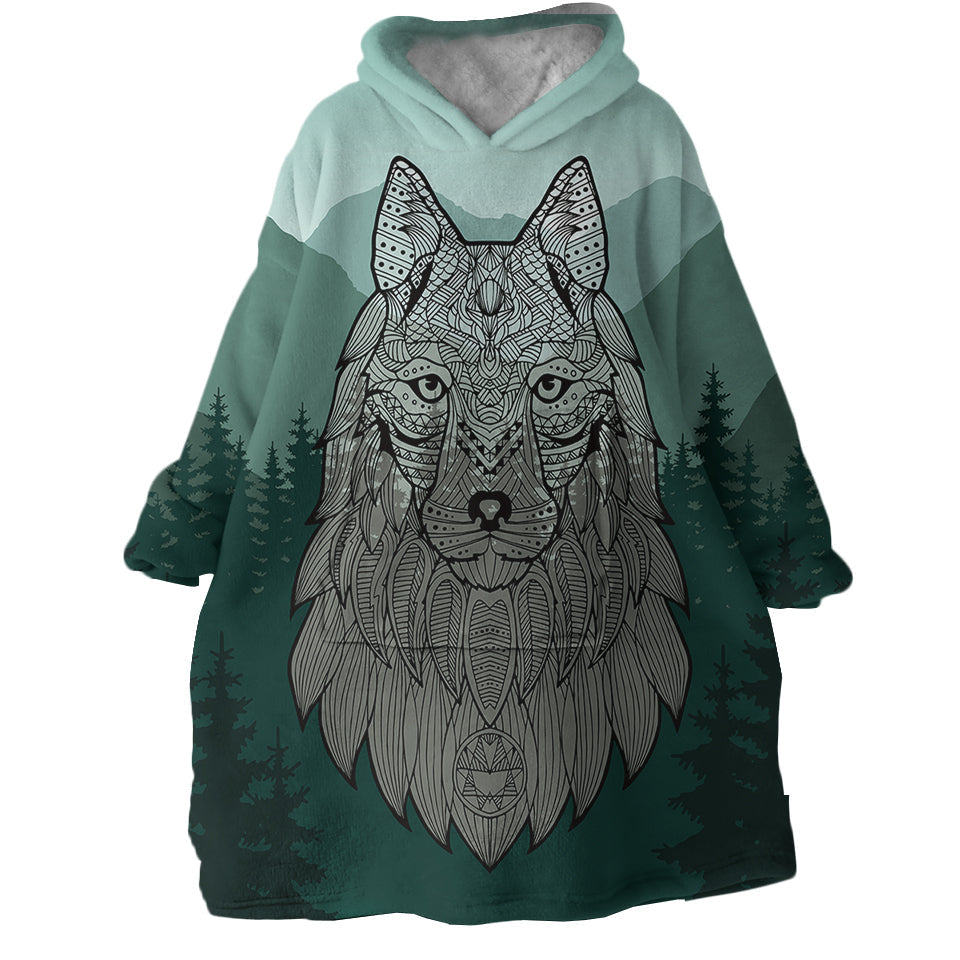 Lisslune | Therapeutic Blanket Hoodie - Wolf Mountain (Made to Order)