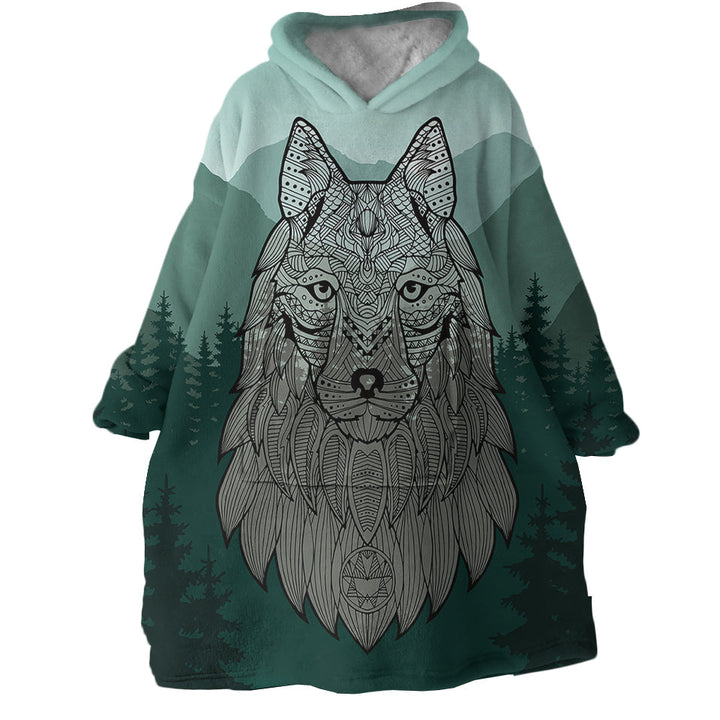 Lisslune | Therapeutic Blanket Hoodie - Wolf Mountain (Made to Order)