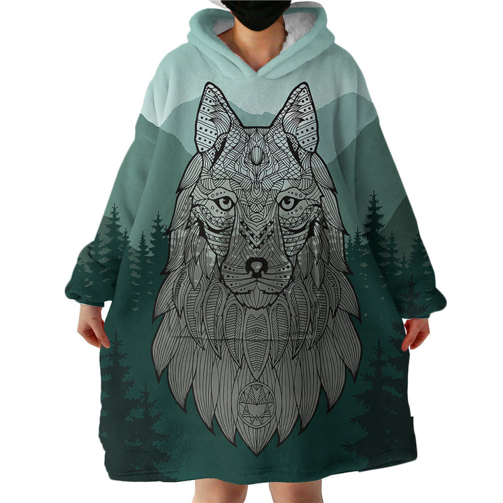 Lisslune | Therapeutic Blanket Hoodie - Wolf Mountain (Made to Order)