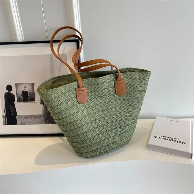 Lisslune | Basket Shoulder Bag for Women – Woven Design – practical and spacious – versatile carrying options – Wall Clock