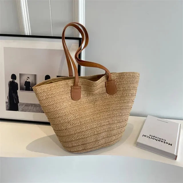 Lisslune | Basket Shoulder Bag for Women – Woven Design – practical and spacious – versatile carrying options – Wall Clock