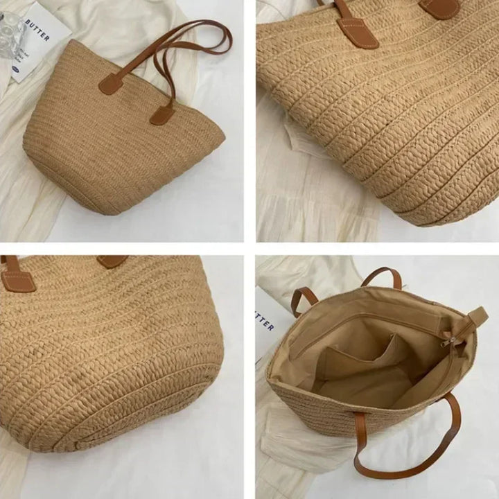Lisslune | Basket Shoulder Bag for Women – Woven Design – practical and spacious – versatile carrying options – Wall Clock