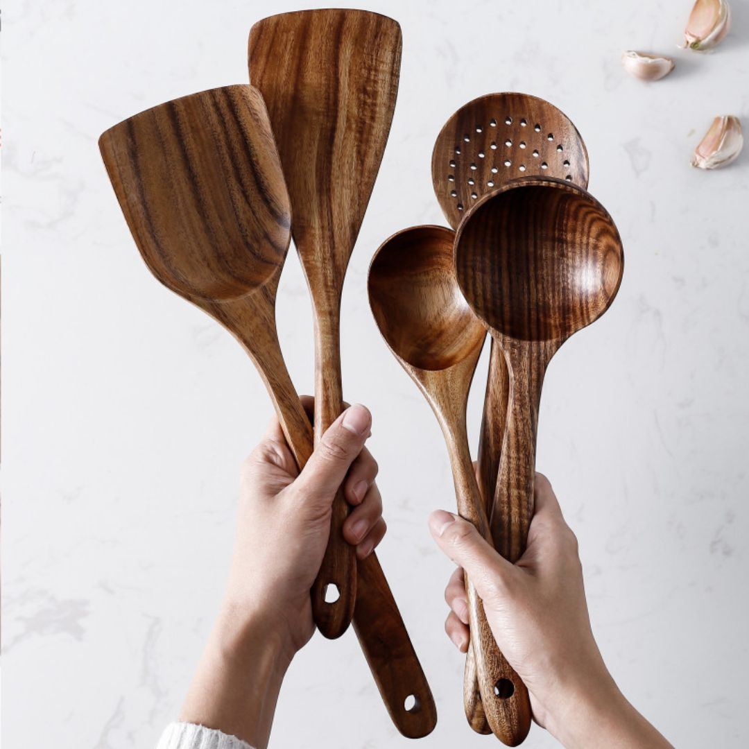 Lisslune | Wood Cooking Utensils Set