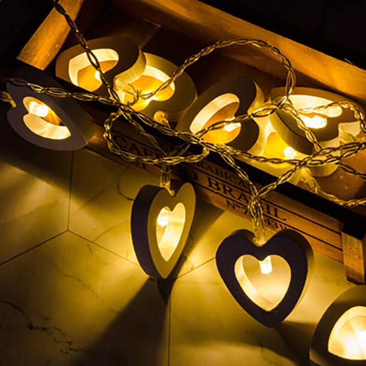 Lisslune | Wooden Heart String Lights