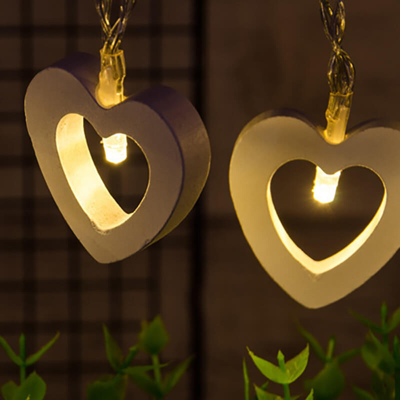 Lisslune | Wooden Heart String Lights
