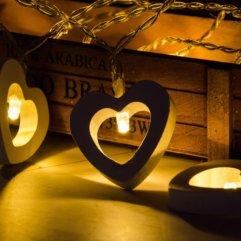 Lisslune | Wooden Heart String Lights