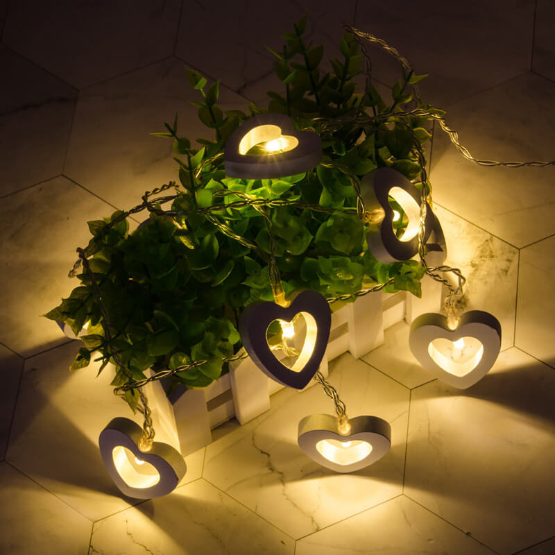 Lisslune | Wooden Heart String Lights