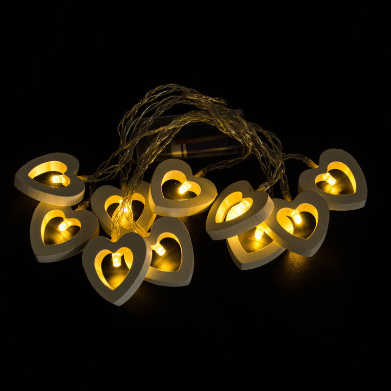 Lisslune | Wooden Heart String Lights