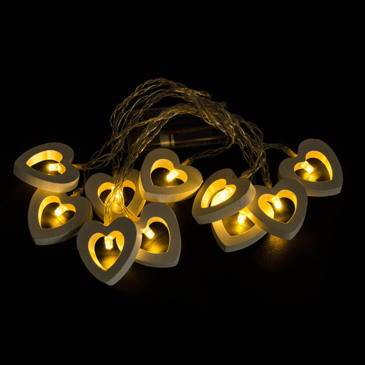 Lisslune | Wooden Heart String Lights