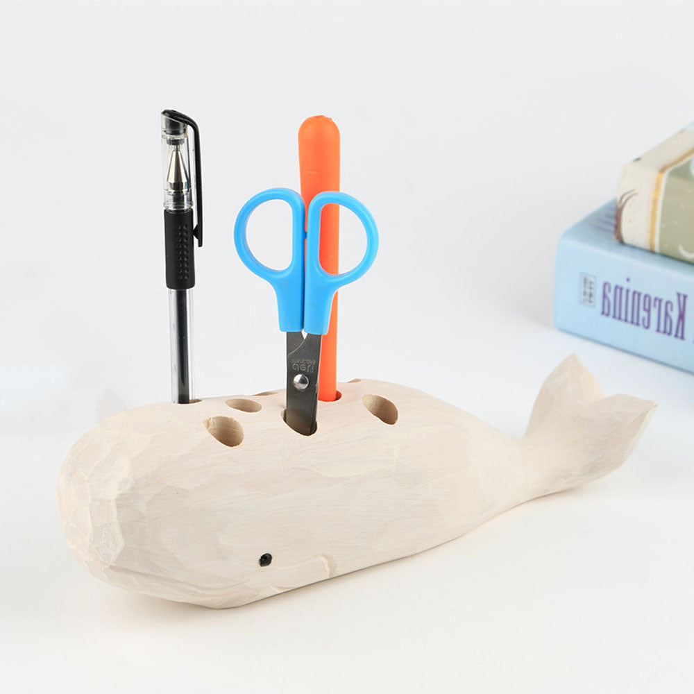 Lisslune | Wooden Whale Creative Pen Holder