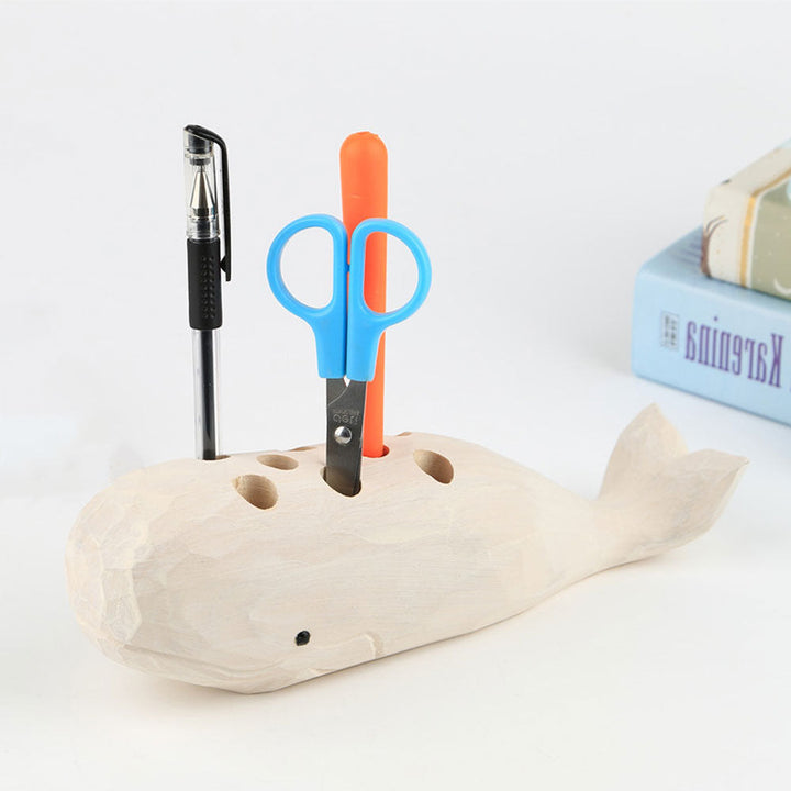 Lisslune | Wooden Whale Creative Pen Holder