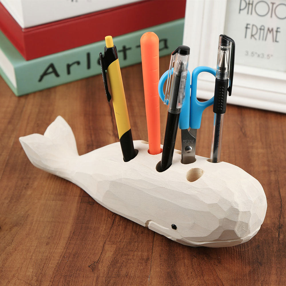 Lisslune | Wooden Whale Creative Pen Holder
