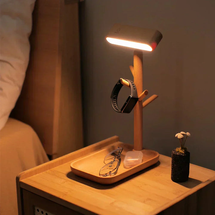 Lisslune | WoodGlow – Dimmable Wood Table Lamp with Practical Storage