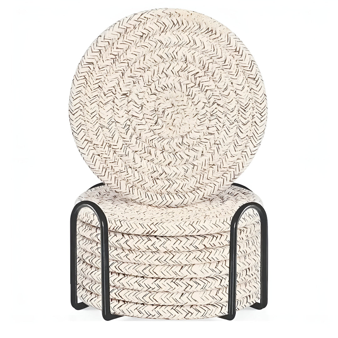 Lisslune | Woven Whirl Coaster Set | 8Pcs Set