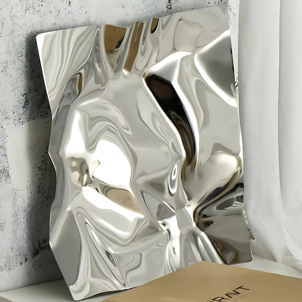 Lisslune | Wrinkled Stainless Steel Obsidian Tray