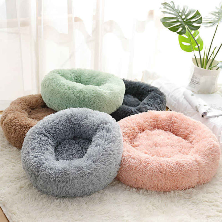 Lisslune | Beef Plush Calming Donut Dog Bed for Small to Large Dogs