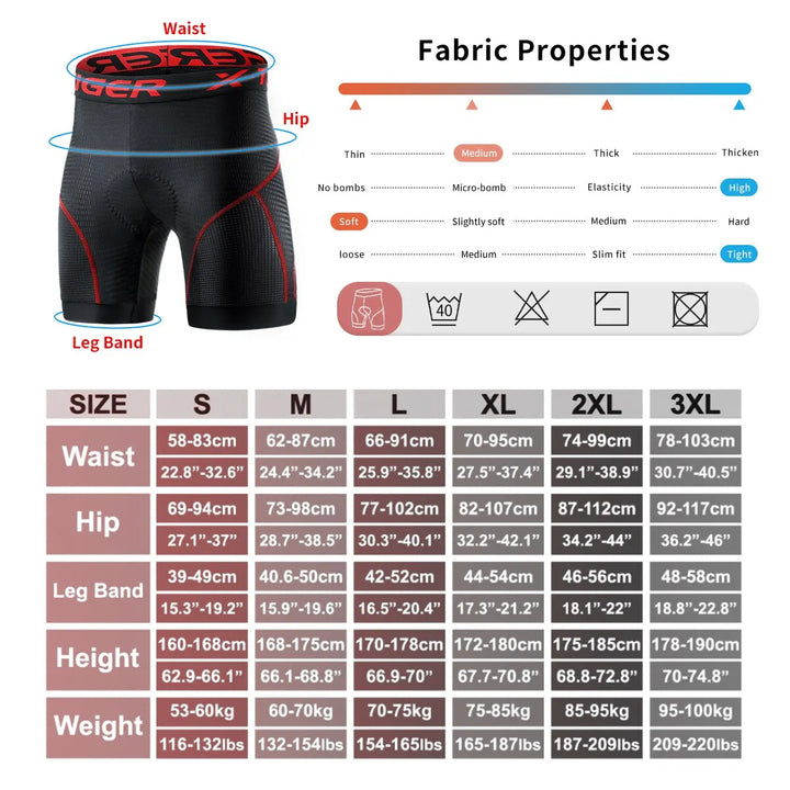 Lisslune | Breathable Mesh Cycling Shorts with Gel Padding | Shockproof Cycling Shorts for Men