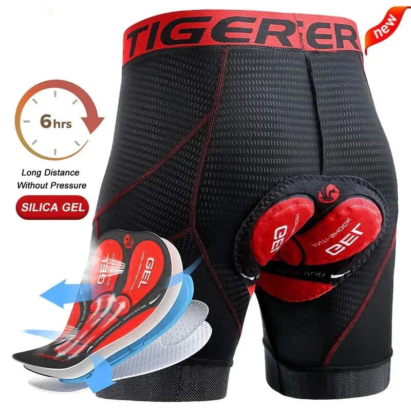 Lisslune | Breathable Mesh Cycling Shorts with Gel Padding | Shockproof Cycling Shorts for Men