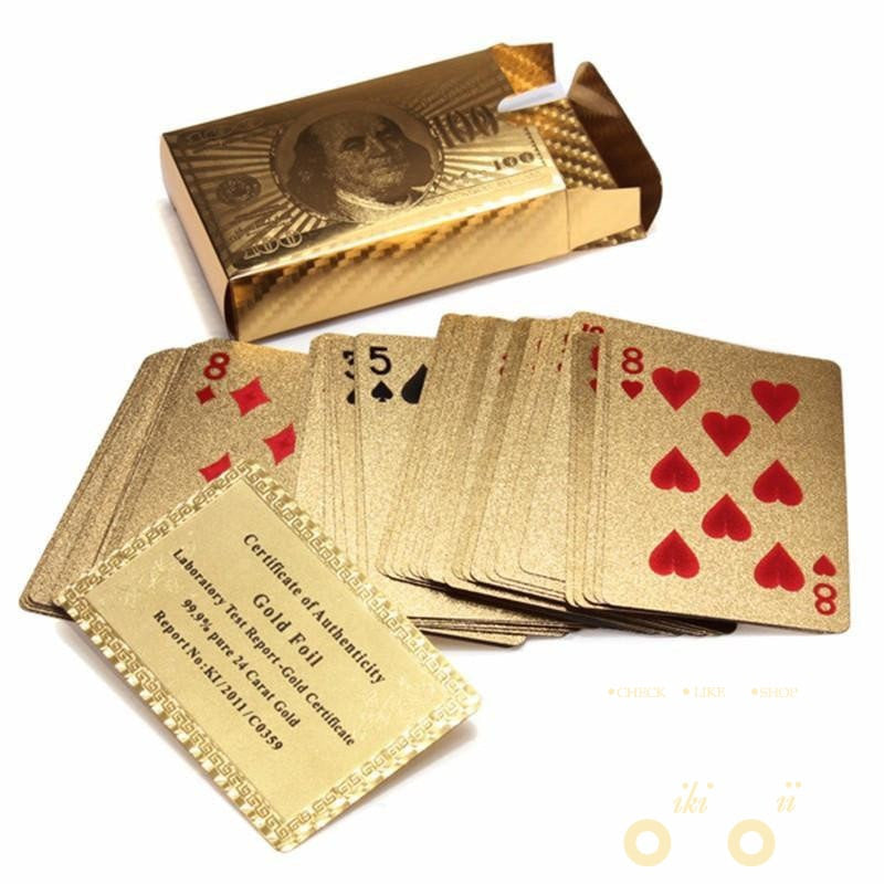 Lisslune | 24K Gold Plated Playing Card with Wooden Box