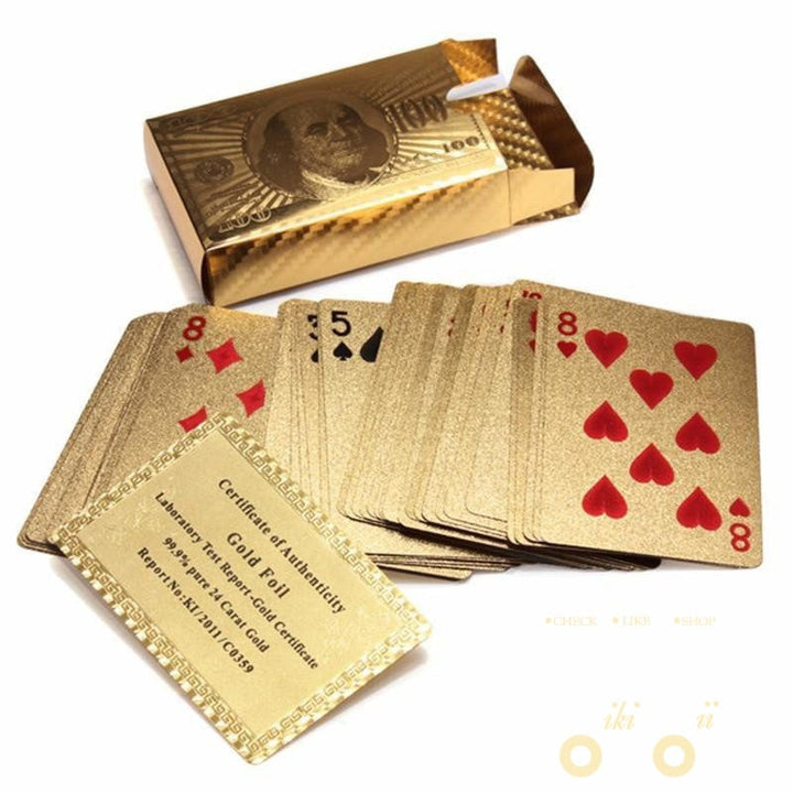 Lisslune | 24K Gold Plated Playing Card with Wooden Box