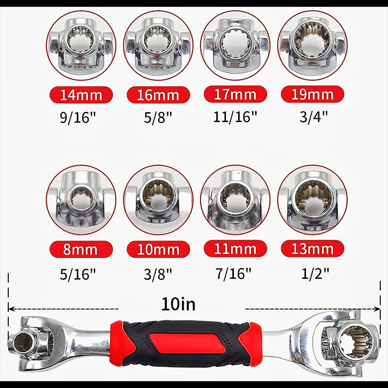 Lisslune | 52 in 1 Universal 360° Rotating Head Rubber Grip Socket Wrench