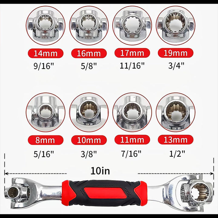 Lisslune | 52 in 1 Universal 360° Rotating Head Rubber Grip Socket Wrench