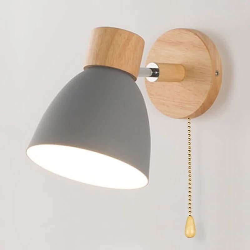 Lisslune | Nordic Wall Lamp made of Wood with Pull Switch