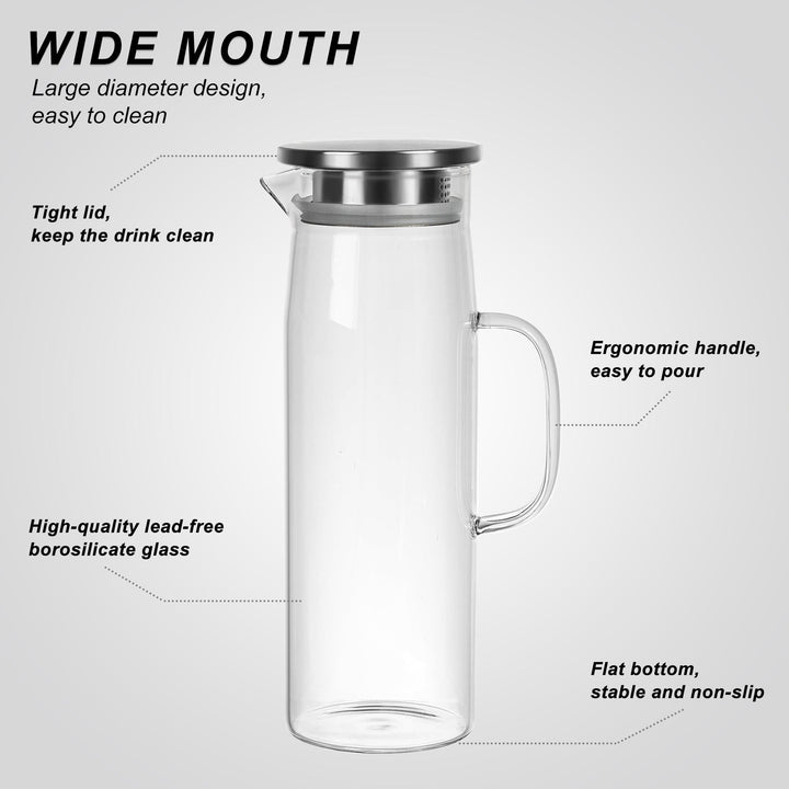 Lisslune | Cylindrical heat-resistant glass jug
