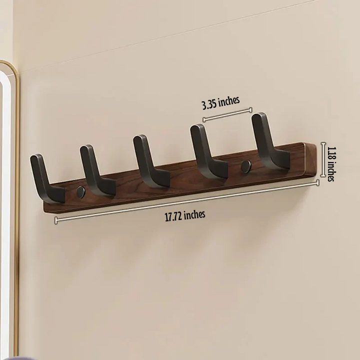 Lisslune | Minimalist Wall-Mounted Coat Hook with Wood & Metal Coat Holder