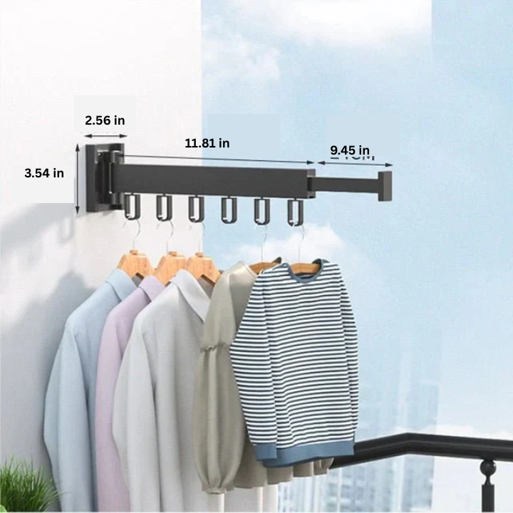 Lisslune | Wall Mounted Retractable Cloth Drying Rack