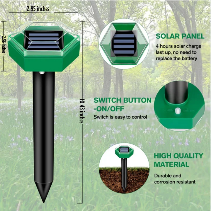 Lisslune | Ultrasonic Mole Repellent Pack of 4