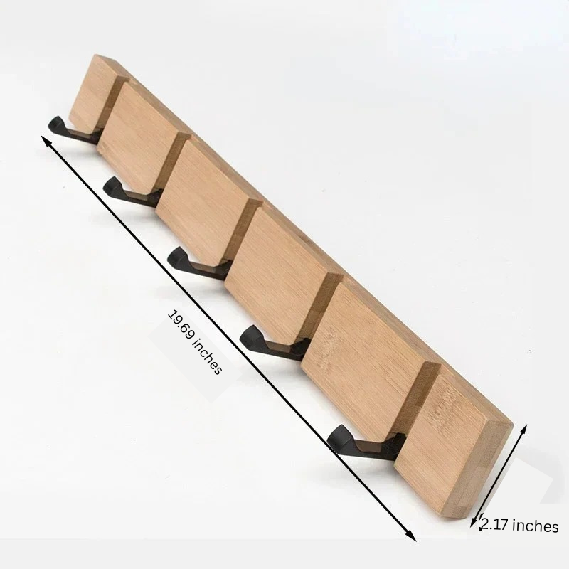 Lisslune | Wooden Wall-Mounted Coat Rack with Hidden Coat Hook