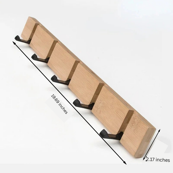 Lisslune | Wooden Wall-Mounted Coat Rack with Hidden Coat Hook