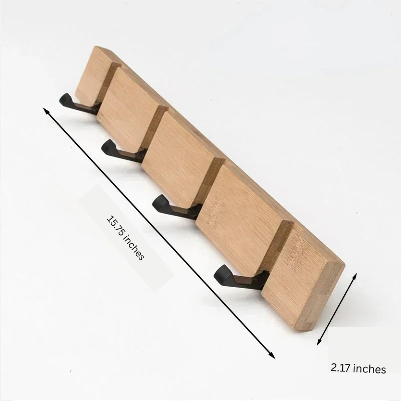 Lisslune | Wooden Wall-Mounted Coat Rack with Hidden Coat Hook