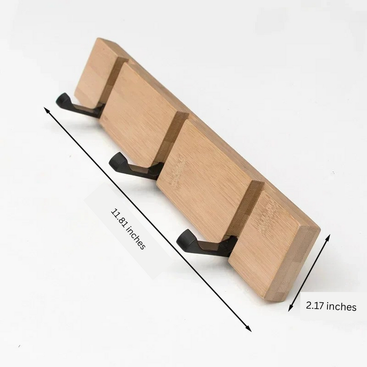 Lisslune | Wooden Wall-Mounted Coat Rack with Hidden Coat Hook