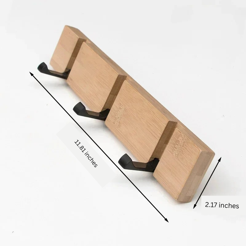 Lisslune | Wooden Wall-Mounted Coat Rack with Hidden Coat Hook