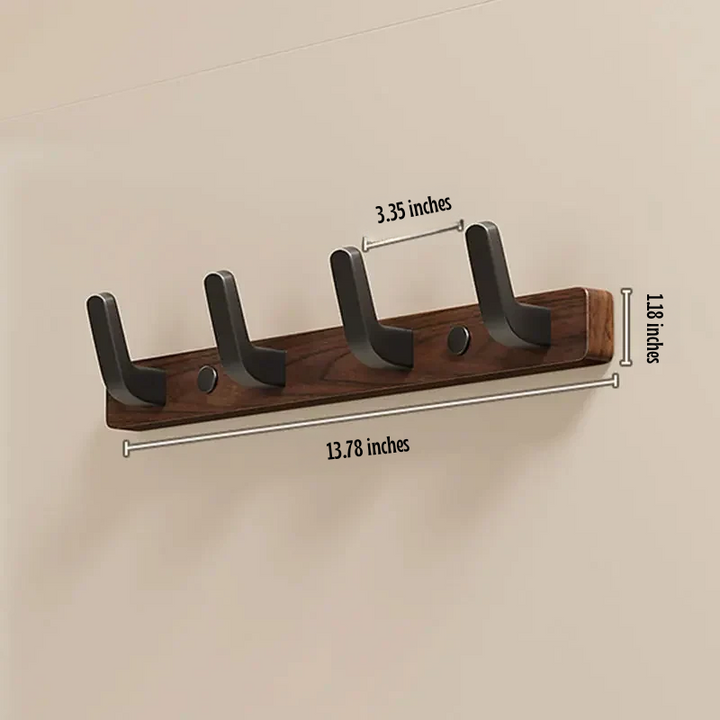 Lisslune | Minimalist Wall-Mounted Coat Hook with Wood & Metal Coat Holder