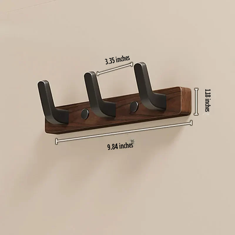 Lisslune | Minimalist Wall-Mounted Coat Hook with Wood & Metal Coat Holder