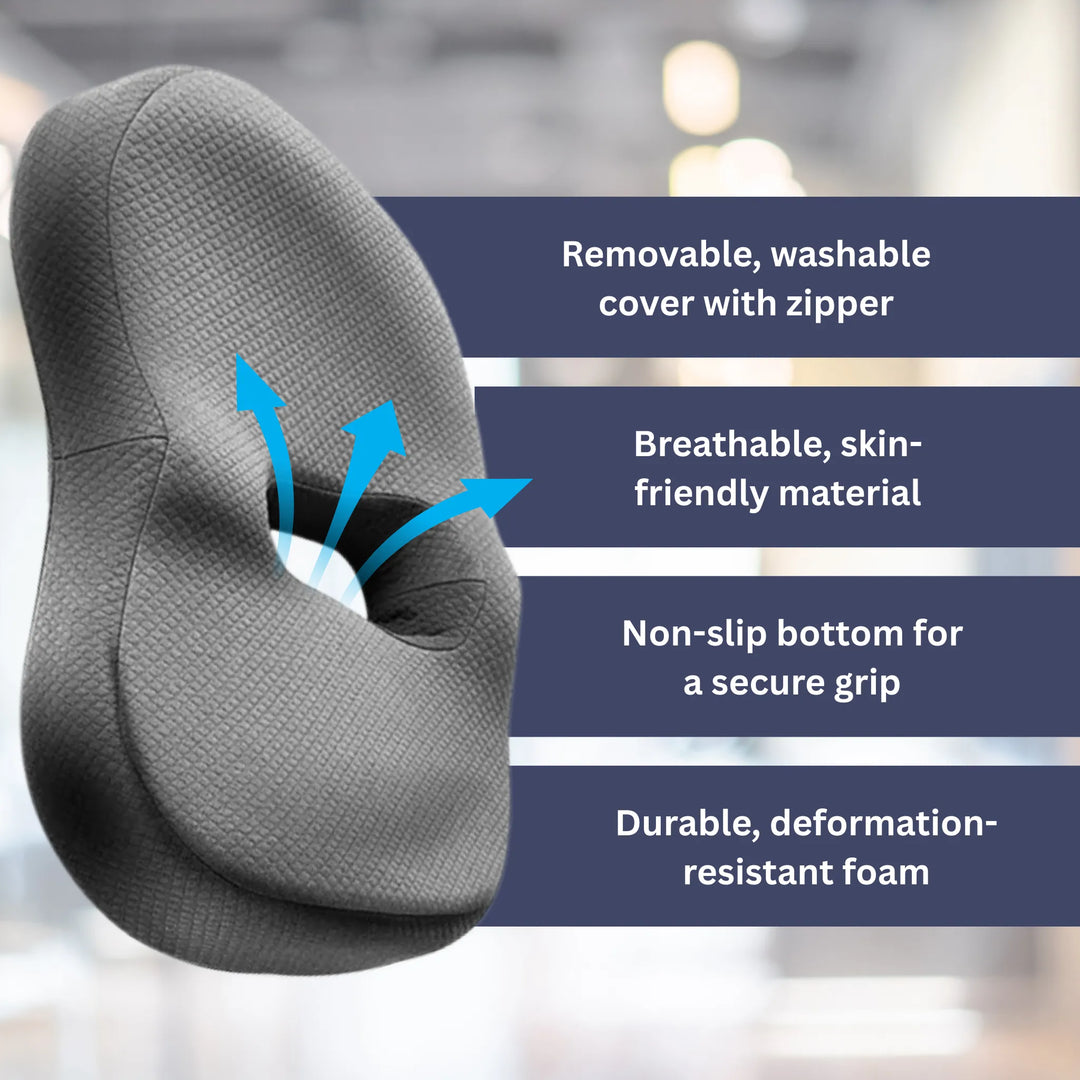 Lisslune | Orthopedic Seat Cushion | Ergonomic Design for Back Pain Relief & Comfort at Home or Office