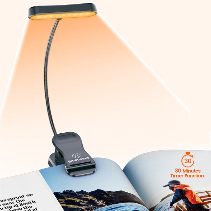 Lisslune | Eye Caring Rechargeable Book Lamp | 3 Color Temperatures, 5 Brightness Levels & Ideal for Nighttime Reading Without Disturbing Others