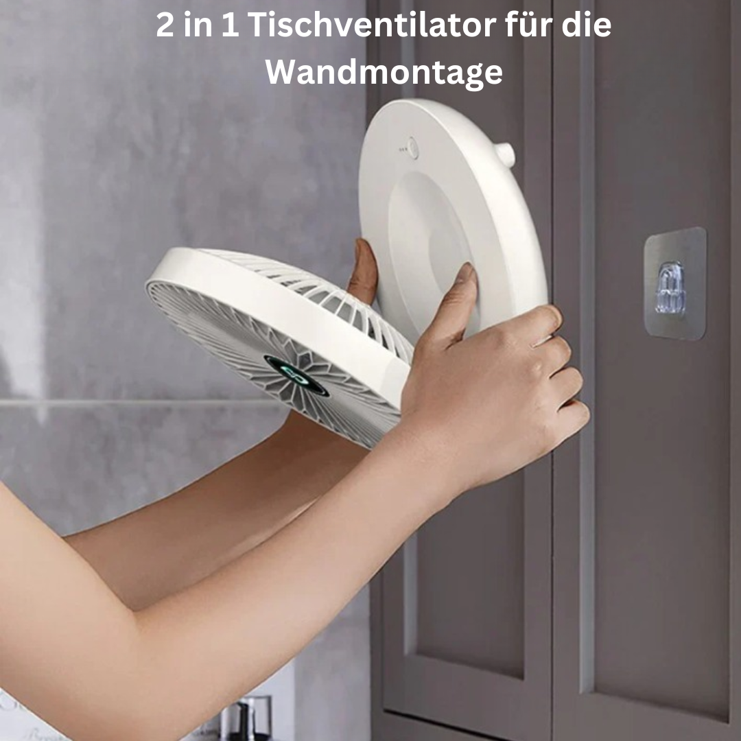 Lisslune | Portable Wall Fan | Multifunctional, USB Rechargeable & Whisper Quiet for Home, Office & Outdoor Use