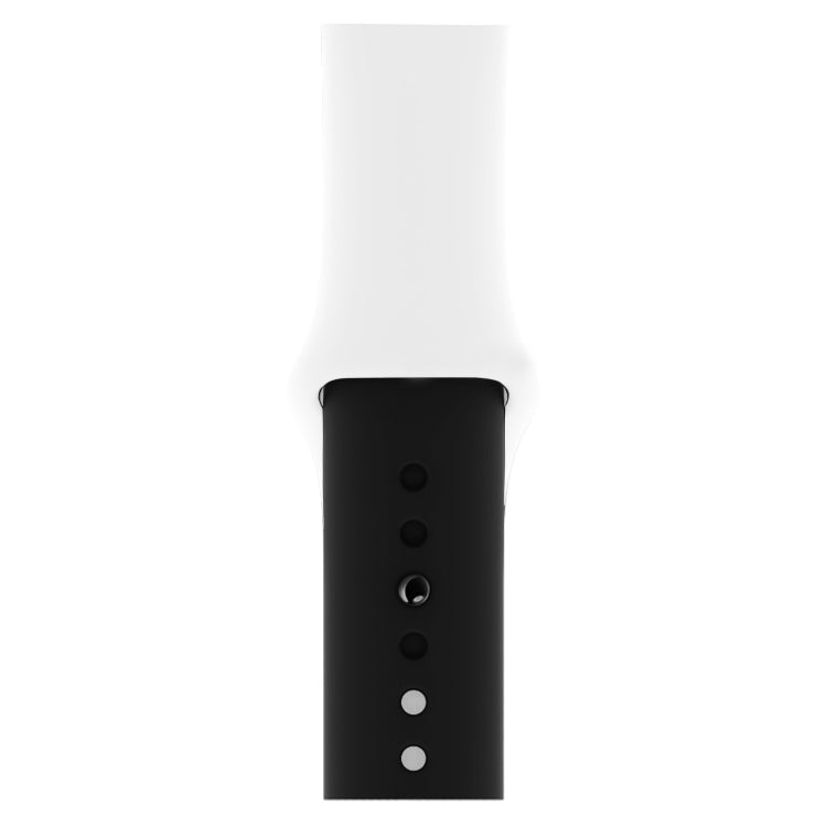 Lisslune | Double Color Silicone Watch Band for Apple Watch Series 3 & 2 & 1 42mm (White + Black)